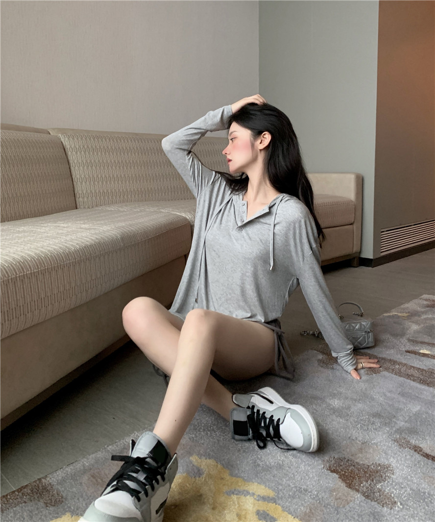 Áo Khoác Hoodie Mỏng Tay Dài Xẻ Tà Thời Trang Cho Nữ