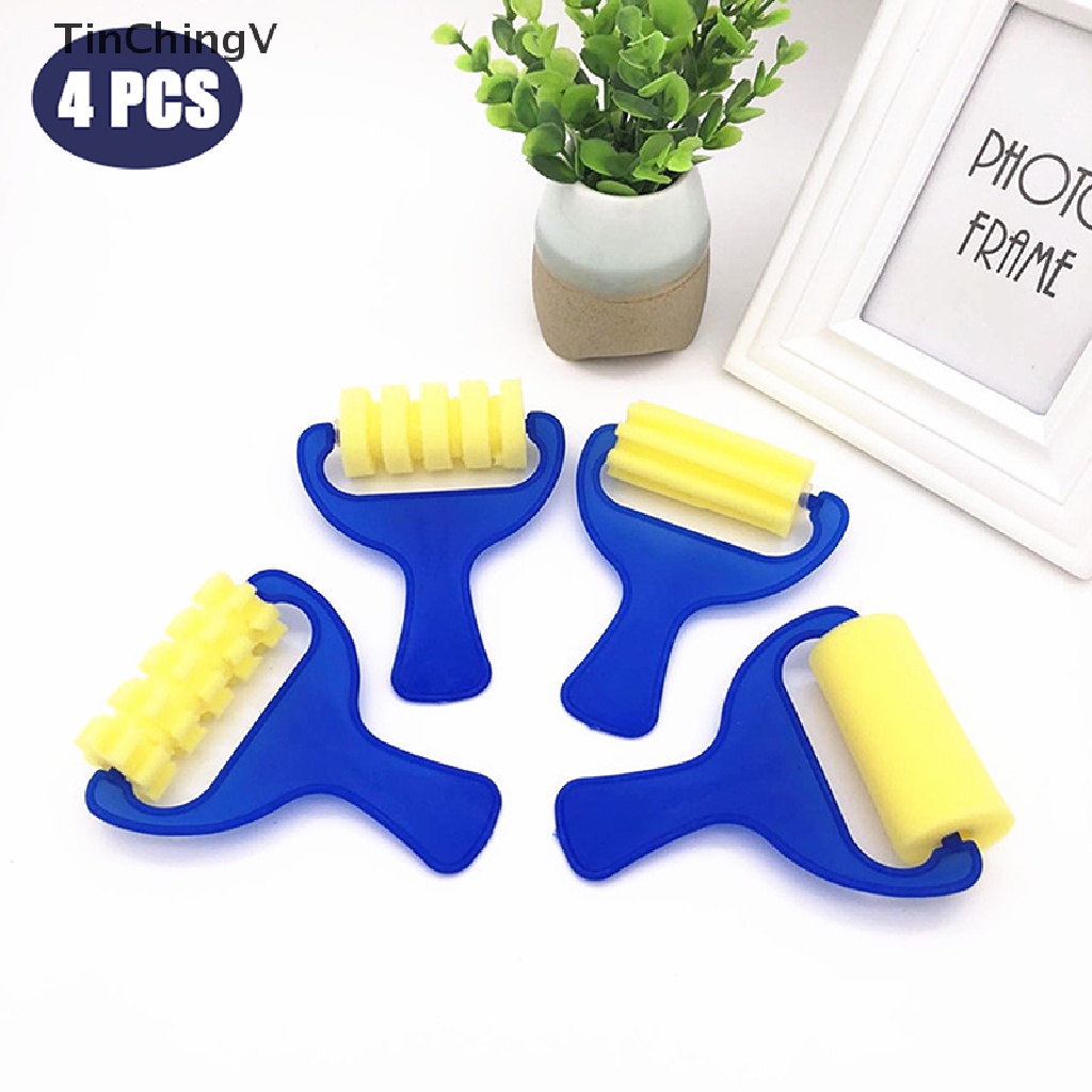 Set 4 Cây Lăn Sơn Vẽ Tranh Cán Nhựa DIY Cho Bé