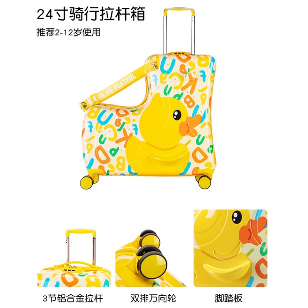 [Hàng Sẵn mới về] Vali Du lịch Vịt kéo B.duck Chữ Chính hãng kiêm xe ngồi cho bé