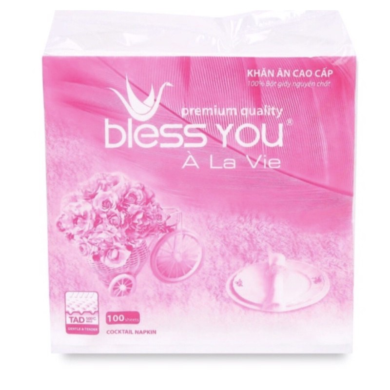 ( Giá sĩ) Giấy Bless You khổ lớn (33x33) 100 tơ/xap - giá 1 xấp sạch mềm mịn