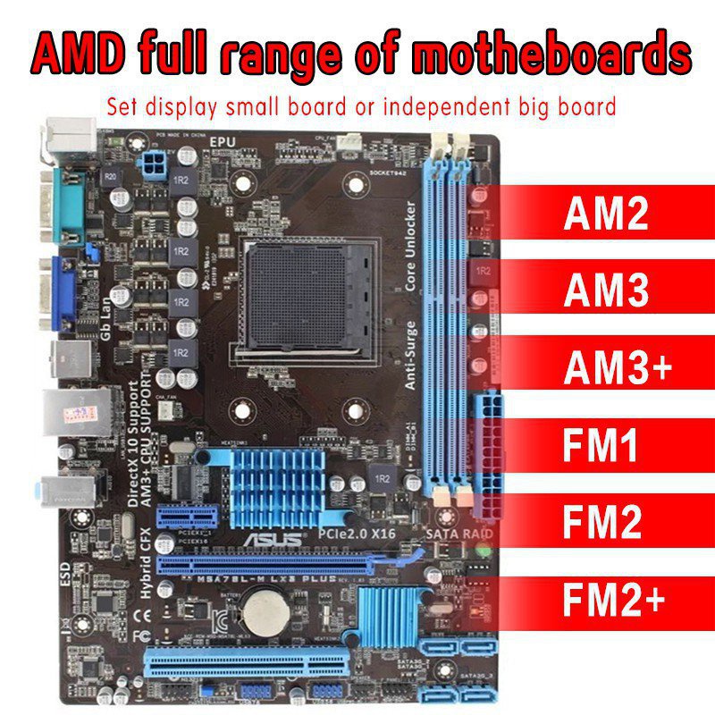 2lAA ASUS/GIGABYTE AMD940 938-pin   A61/A68/780/880/770/A55/A75/A58AM2/AM3/ASUS FM1/FM2/FM2+/DDR2/3 computer motherboard