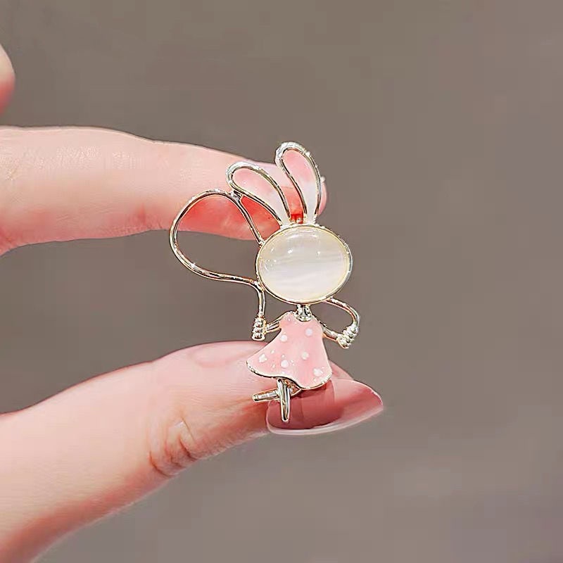 Ghim Cài Áo Hình Thỏ Hoạt Hình Đáng Yêu Dành Cho Nữ