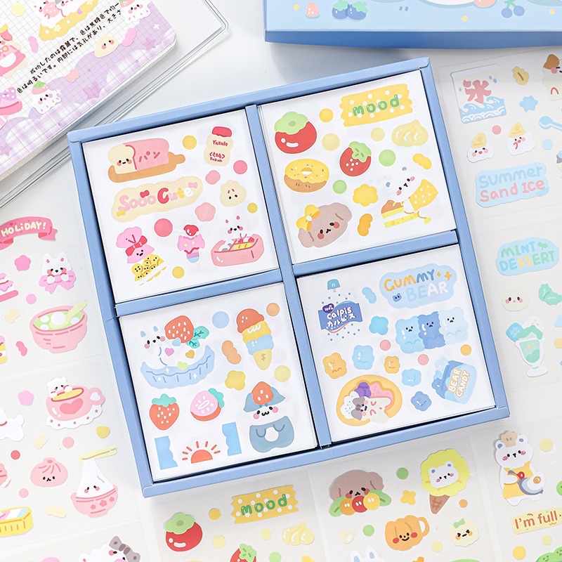 Sticker cute/Set 10 tấm sticker hình dán Little Cookie trang trí toploader sổ planner bullet journal Hàn Quốc Tẻn Tẻn