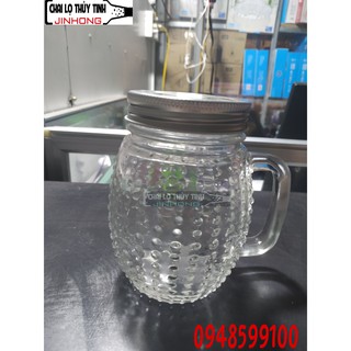 Ca Quai Thủy Tinh Tròn Chấm Bi 400ml