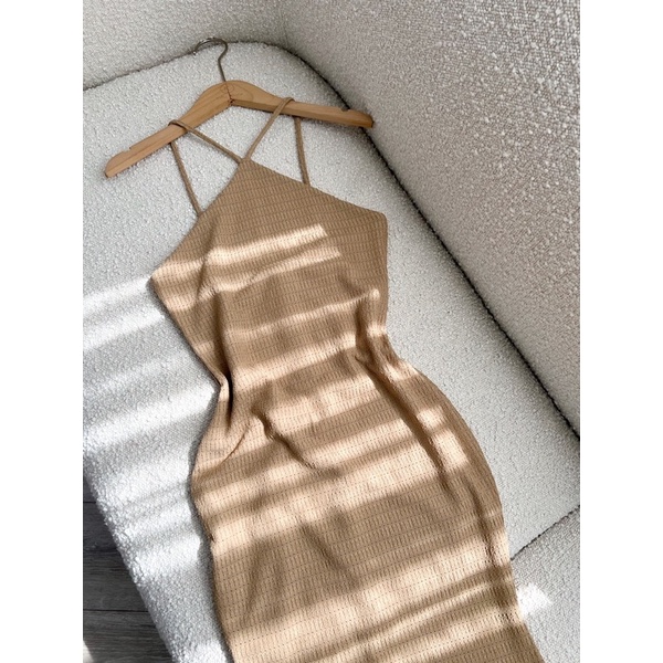 Váy body cổ yếm cực tôn dáng🥟FREESHIP🥟 Váy body cực hack dáng tông màu pastel cực xinh