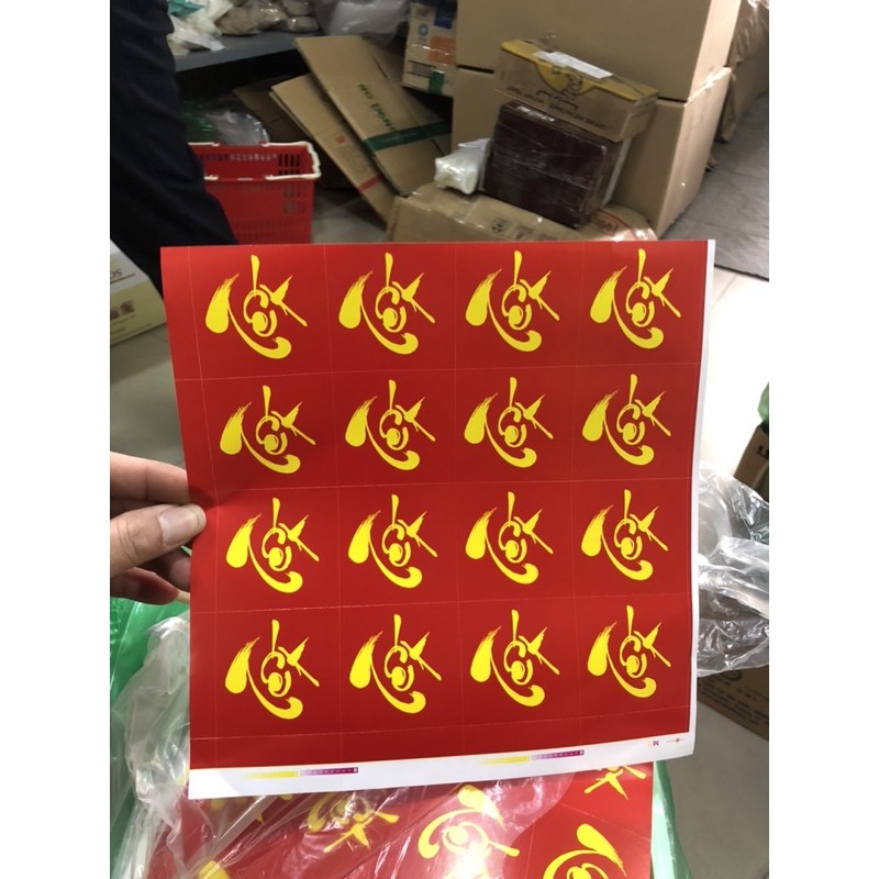 Tờ 16 Con Tem Chữ Tết kích thước 5x5cm