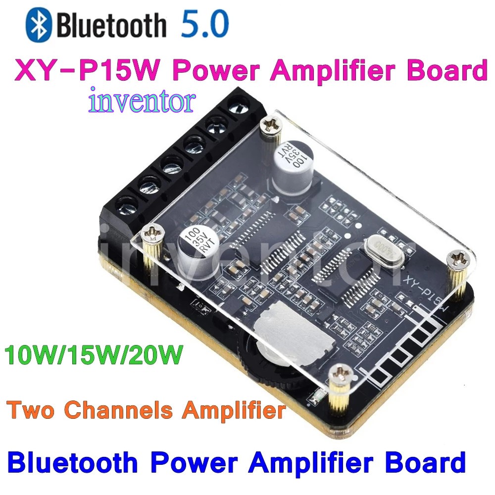 10W / 15W / 20W Âm thanh nổi Bluetooth 5.0 Bảng mạch khuếch đại công suất 12V / 24V Mô-đun khuếch đại kỹ thuật số công suất cao XY-P15W