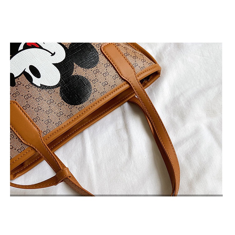 Túi xách tay Chuwanglin bằng da in họa tiết hoạt hình dành cho nữ