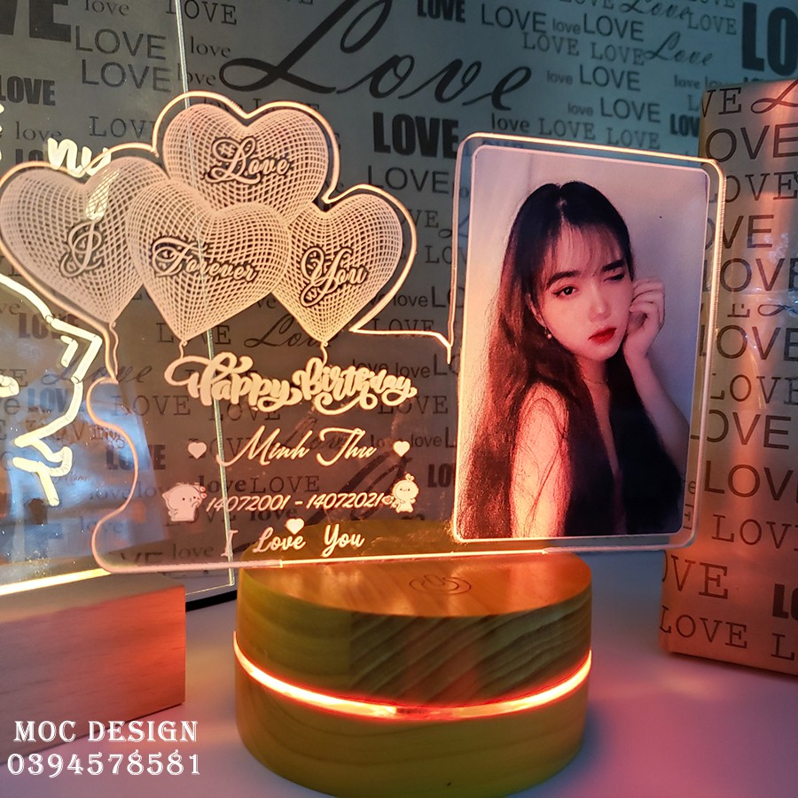 Đèn ngủ để bàn 3D in hình theo yêu cầu, làm quà tặng, đèn ngủ, nhiều màu nhiều kích thước