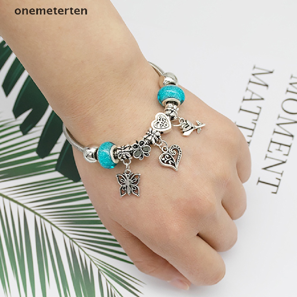 Vòng Tay Mạ Bạc Đính Hạt Charm Thời Trang Cho Nữ