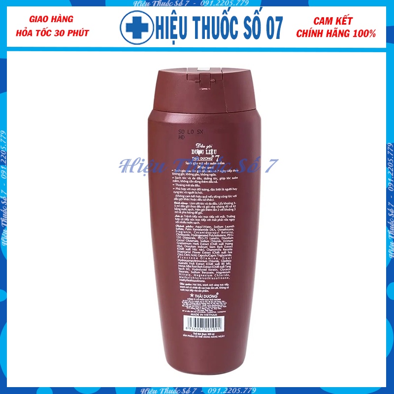 Dầu gội dược liệu Thái Dương 7 chai 200ml, sạch gàu sau lần gội đầu tiên và 7 ngày tiếp theo không gội vẫn không ngứa