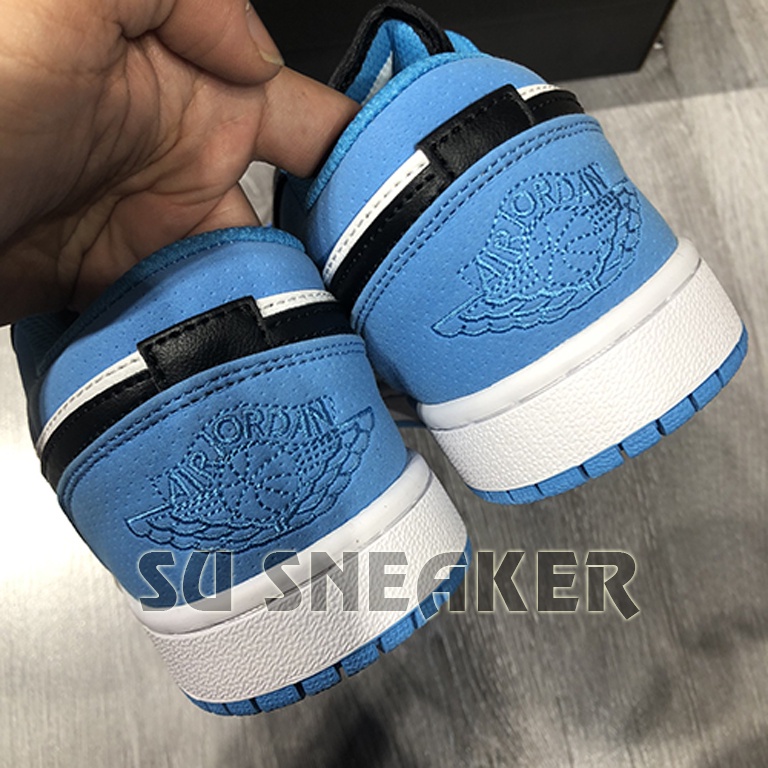 [ Su Sneaker ] Giày thể thao Sneakers Jordan 1 Low Laser Blue ,JD Laser Blue đen trắng gót xanh dương cổ thấp (Full Box) | BigBuy360 - bigbuy360.vn