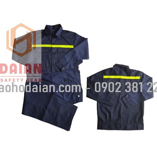 Quần áo bảo hộ lao động phối phản quang vải kaki Nam Định - DN09PQ