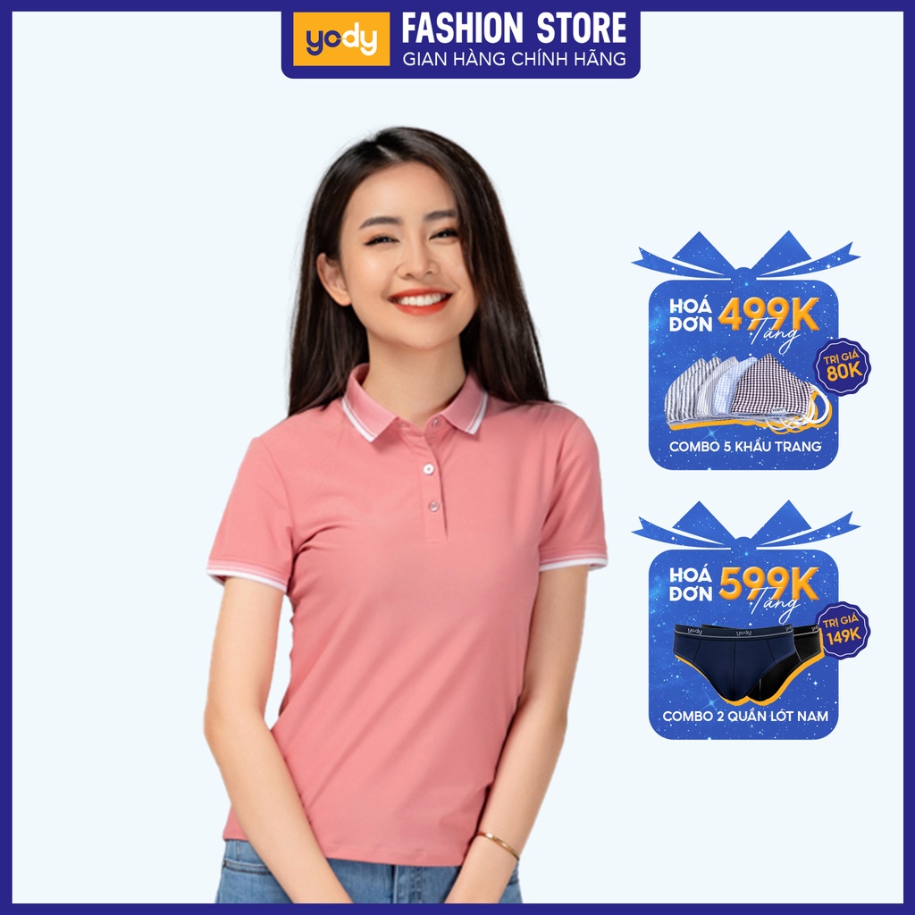 Áo thun polo nữ YODY cổ bẻ vải cao cấp giữ form thoáng mát thấm hút tốt APN4014