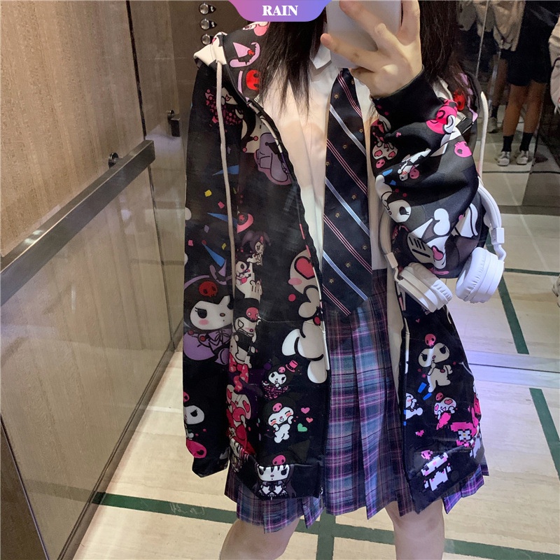 Áo Khoác Cardigan Họa Tiết Hoạt Hình Phong Cách Harajuku Nhật Bản Cho Nữ
