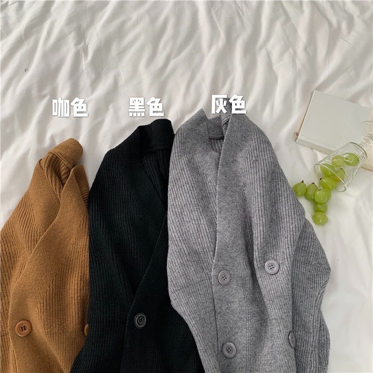 Áo Sweater Dệt Kim Cổ Chữ V Dáng Rộng Thiết Kế Mới Đơn Giản Thời Trang Mù