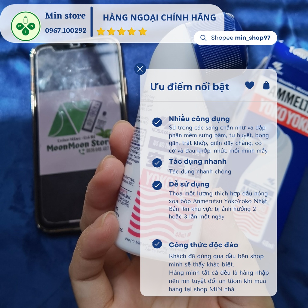 48ml Dầu Nóng Xoa Bóp YokoYoko Giảm Đau Nhức Xương Khớp