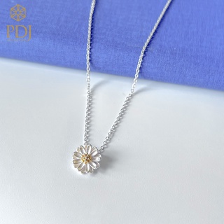 Bộ dây chuyền và lắc tay cúc họa mi - Chất liệu bạc ta -Trang sức PDJ Silver