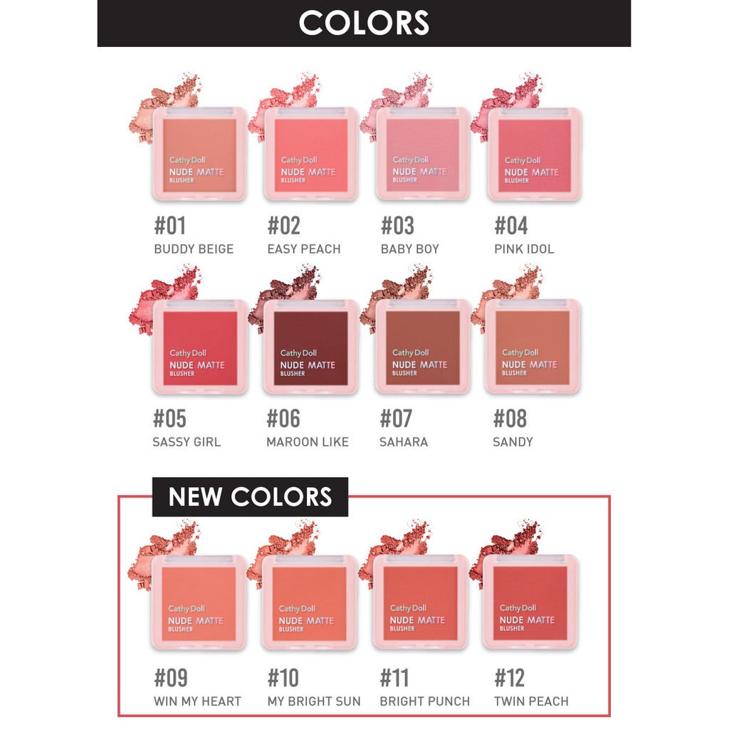 Cathy Doll Nude Matte Blusher 6g Phấn má hồng Cathy Doll Nude Matte Blusher