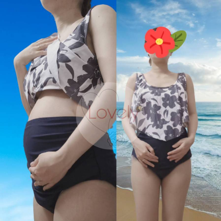 Bikini bà bầu hai mảnh che bụng trẻ trung