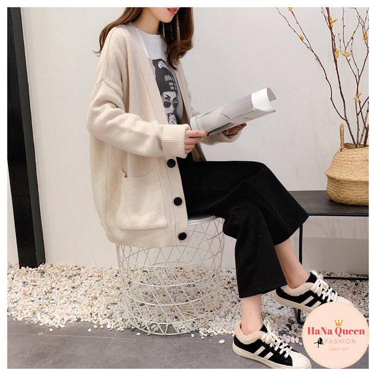 [Xả Kho] Áo khoác len Cardigan nữ phong cách Hàn Quốc