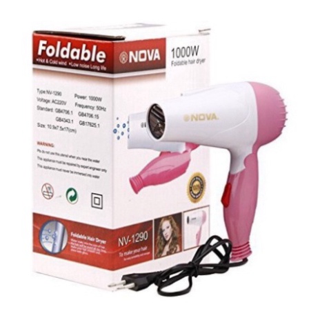 Máy Sấy Tóc Gấp Gọn Nova 1000W Miễn phí vận chuyển đơn hàng đạt 200k