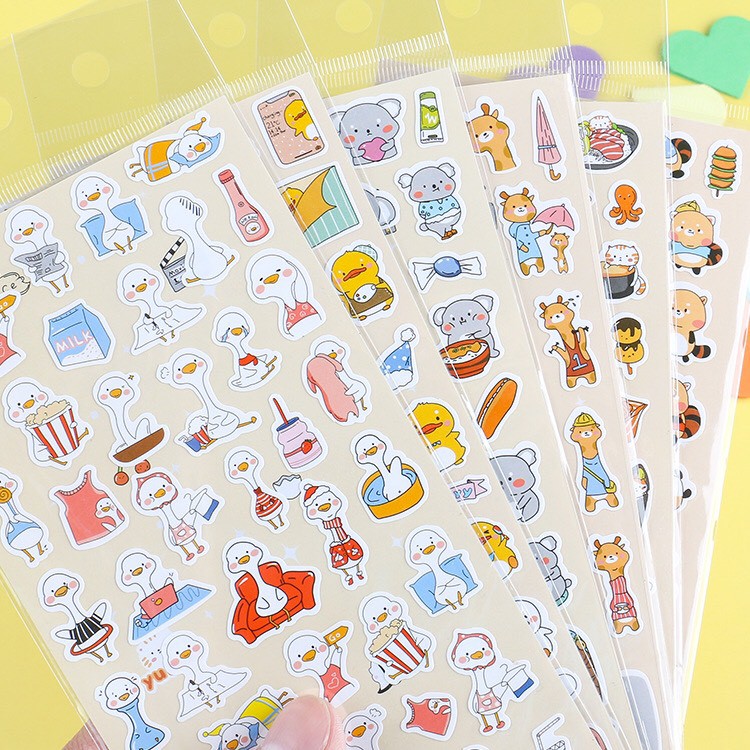 Bộ sticker hình động vật dễ thương trang trí sổ tay (ST18)