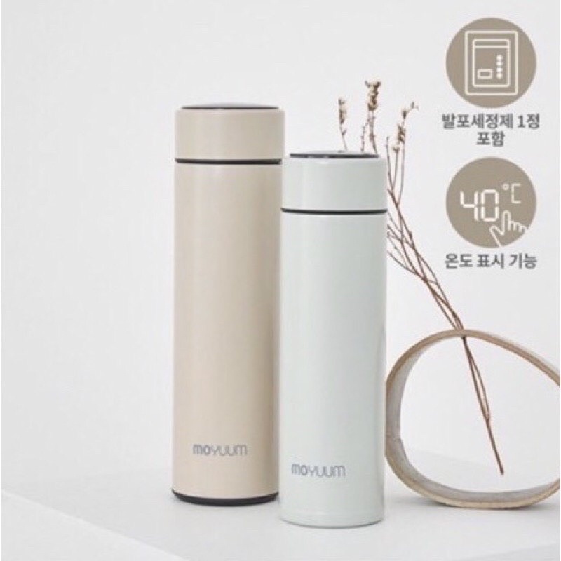 ] Bình giữ nhiệt có đèn led báo nhiệt độ Hàn Quốc Moyuum 350ml/ 500ml