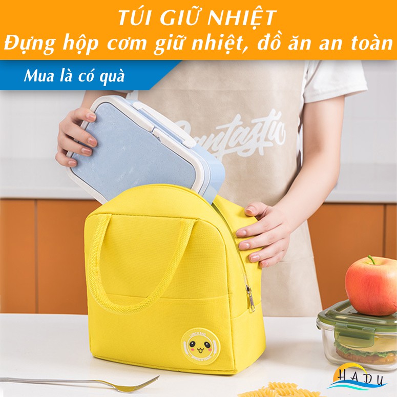 Túi giữ nhiệt đựng cơm văn phòng chống thấm nước siêu bền giữ nóng và lạnh từ 4 - 5h an toàn mỗi ngày HADU