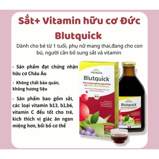 Sắt nước hữu cơ Blutquick 500ml Date xa 09/2024