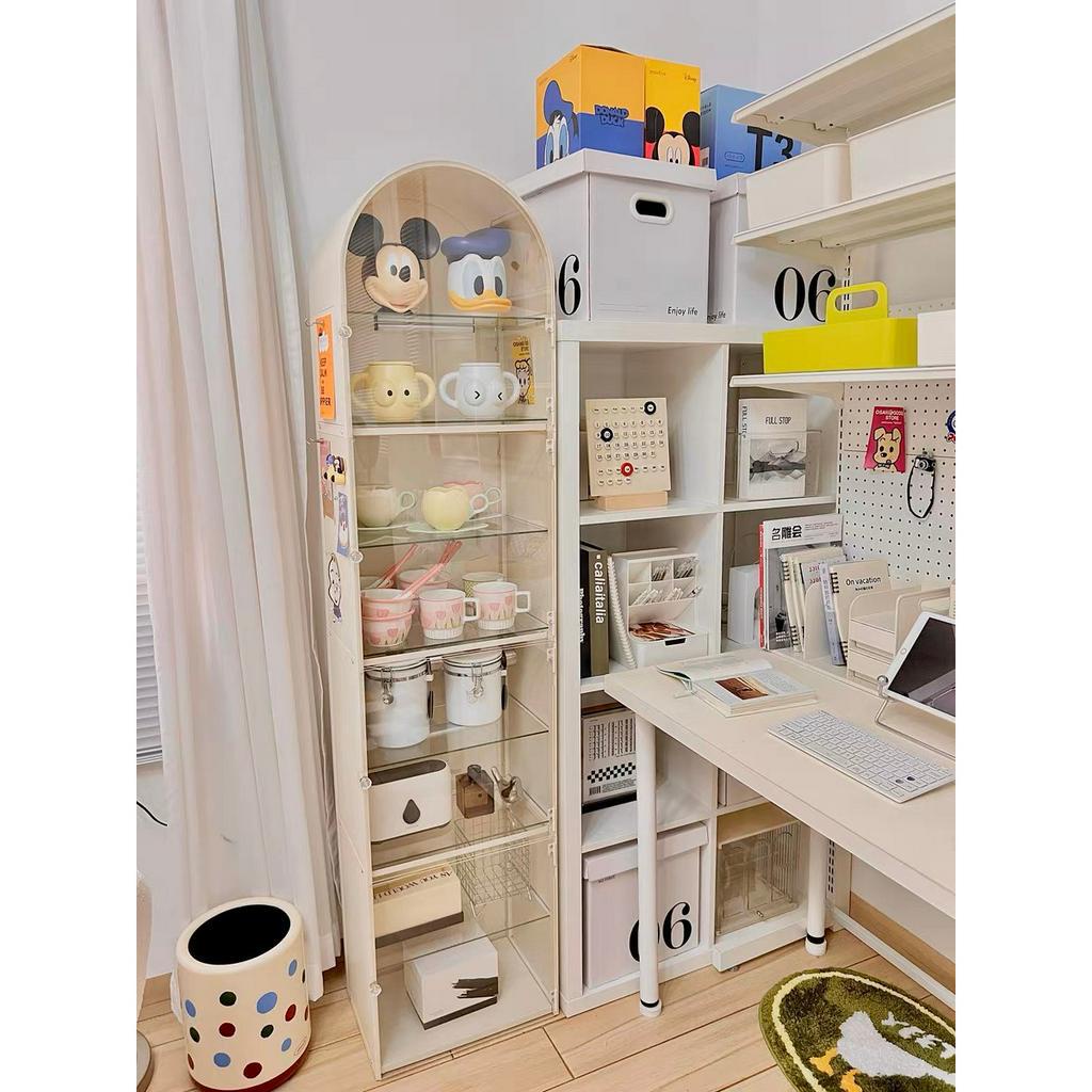 Tủ to trắng để đồ trưng bày phụ kiện đồ chơi cốc mô hình cực xinh cực đẹp cửa có mút nam châm, hàng tháo lắp