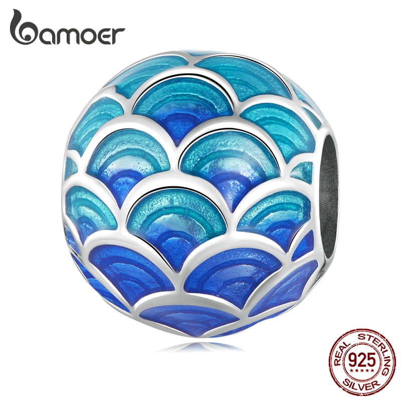 BAMOER Mặt Vòng cổ Hình Vảy Rồng Bằng Bạc 925 Thời Trang DIY