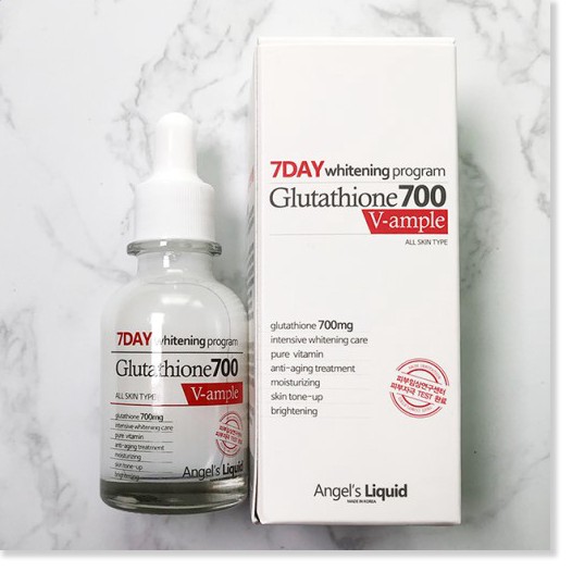 [Mã chiết khấu giảm giá mỹ phẩm sỉ chính hãng] Serum Huyết Thanh Trắng Da 7Day Whitening Program Glutathione 700 V-Ample