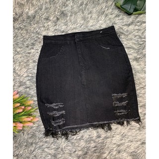 Chân váy kaki phối rách(có quần trong)