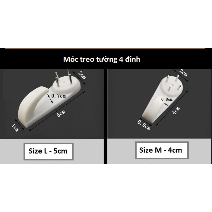 Móc dán tường có đinh chịu lực, móc kẹp treo đồ chắc chắn