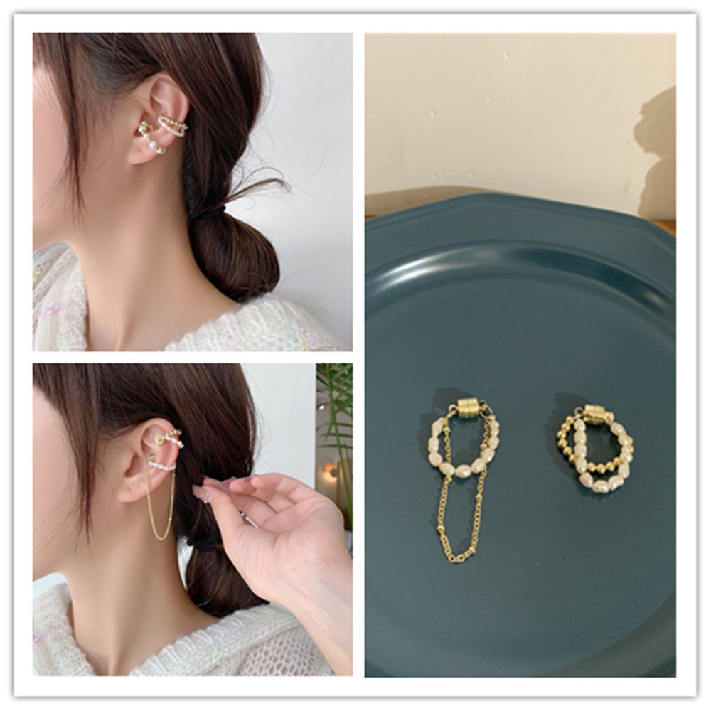 Bông tai dây ngọc trai phong cách Hàn