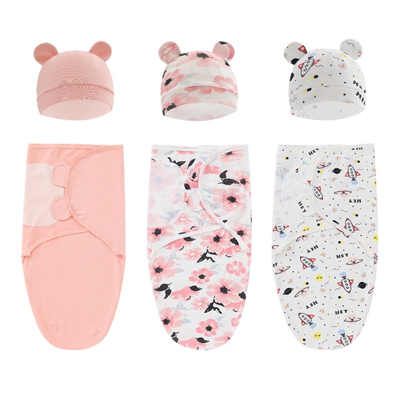 Set Chăn Quấn Kèm Nón Mềm Mại Dùng Làm Đạo Cụ Chụp Ảnh Cho Bé Sơ Sinh