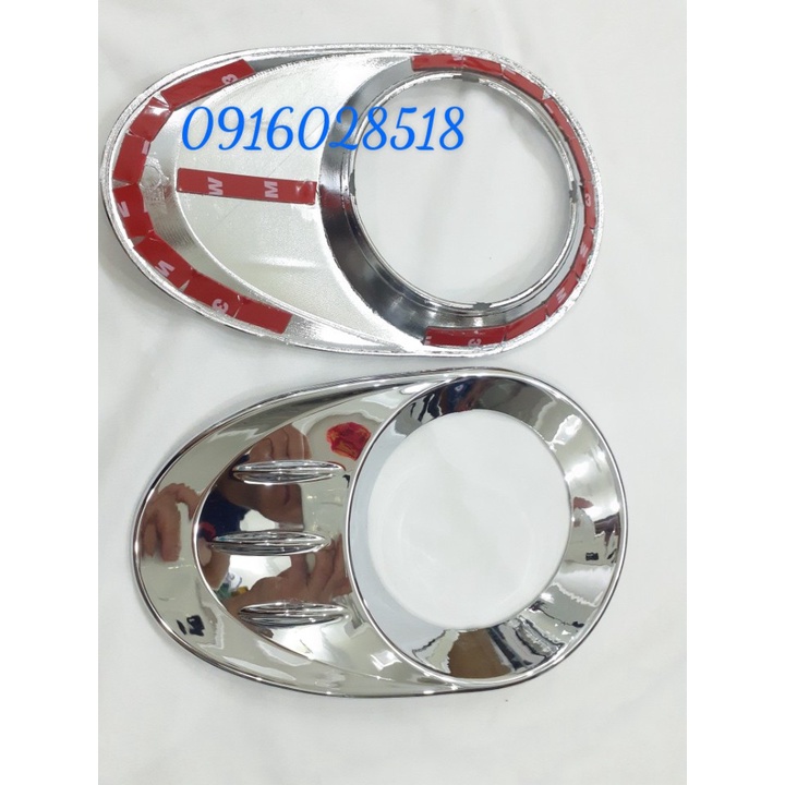 Bộ 2 Ốp đèn gầm trước, đèn sương mù xe Kia Morning 2009-2010 mạ Crom, op den