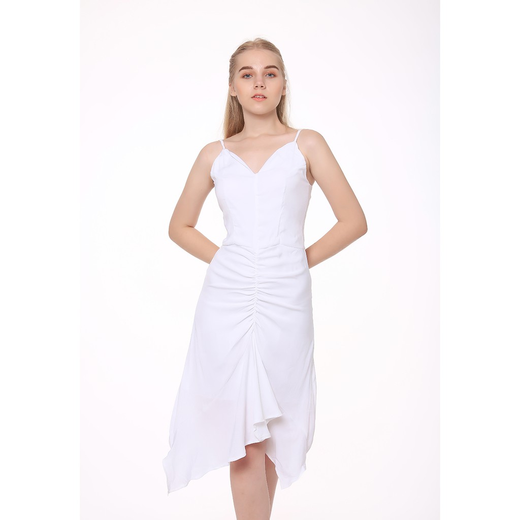 Đầm 2 Dây Nhún Thân Trước - Lovadova 20D01C006
