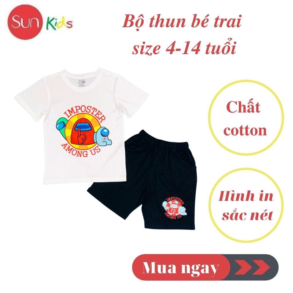 Đồ bộ bé trai, bộ thun bé trai chất cotton, nhiều màu, size đại 4-14 tuổi - SUNKIDS