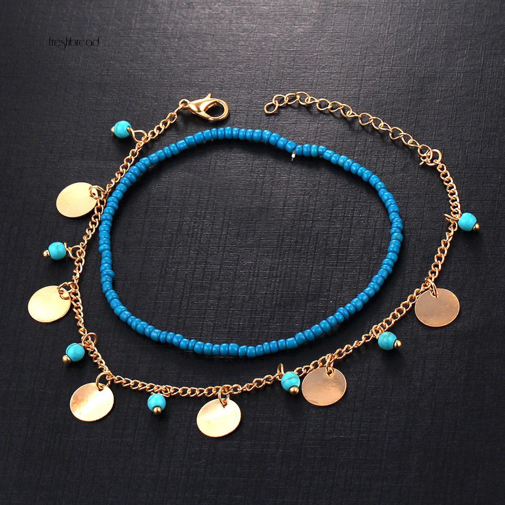 Lắc chân 2 lớp đính hạt kim sa độc đáo | BigBuy360 - bigbuy360.vn