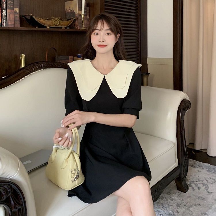 Đầm PERTY dáng chữ A cổ búp bê phong cách Hàn Quốc thời trang mùa hè dành cho nữ