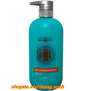 Dầu Gội Loreal Paris Professionnel 600ml Suôn Mượt Cho Tóc Khô Hair Spa Deep Nourishing Shampoo chính hãng