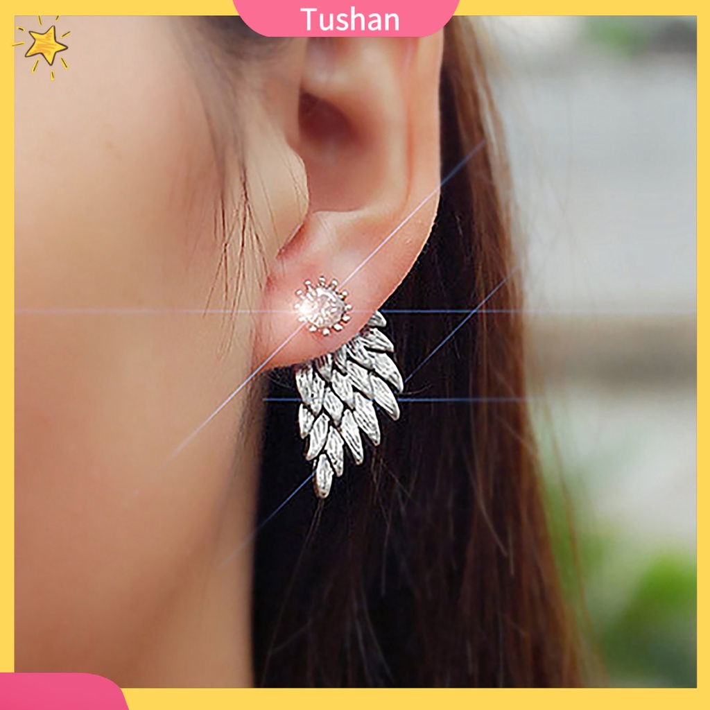Khuyên tai hình cánh thiên thần đính đá sang trọng
