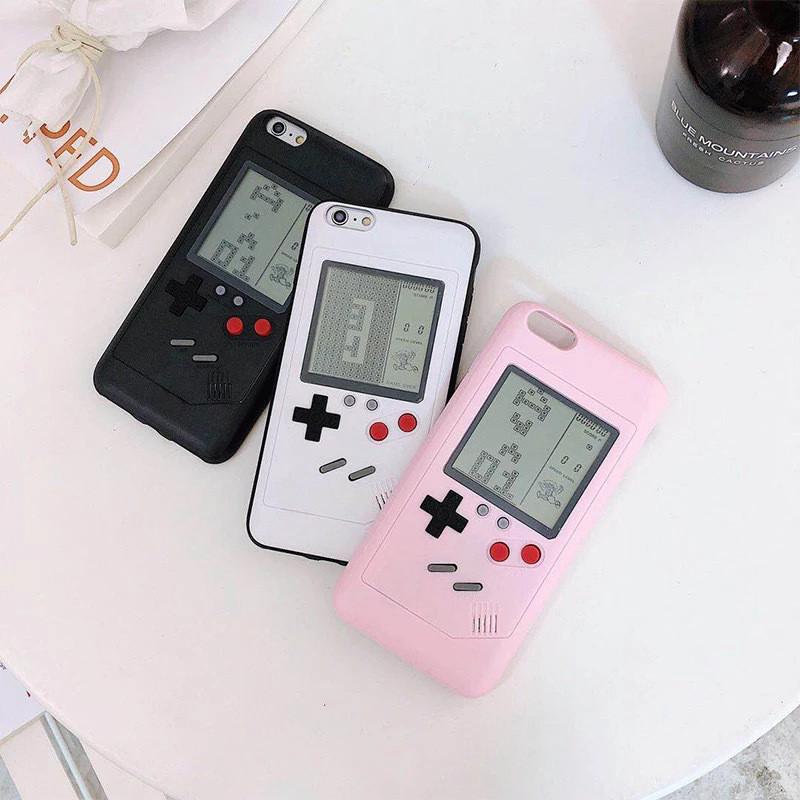 Ốp điện thoại tích hợp máy chơi game cổ điển màu trơn nhám cho iPhone 11 12 13 Pro MAX XS MAX XR X 8 7 6S 6 Plus