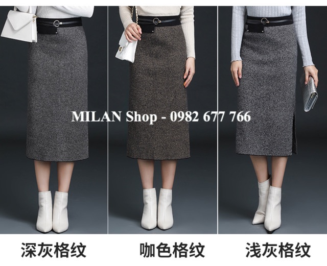 Chân váy len dài kèm đai sang chảnh 2 kiểu hot | BigBuy360 - bigbuy360.vn
