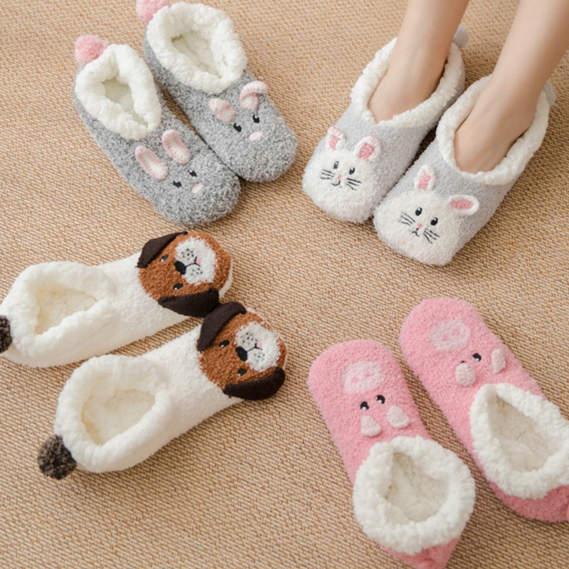 Xiangbao Vớ Lông Giữ Ấm Chân Mùa Đông Hình Động Vật Hoạt Hình Cho Nữ