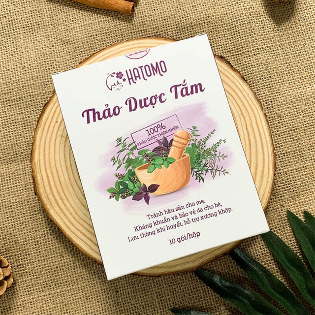 Thảo dược tắm cho mẹ và bé HATOMO hộp 10 túi, tắm gội thảo dược thiên nhiên - Monnie Kids