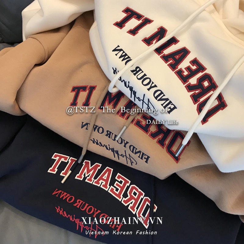 Áo nỉ nữ dài tay có mũ form rộng plus size thời trang Hàn
 | BigBuy360 - bigbuy360.vn