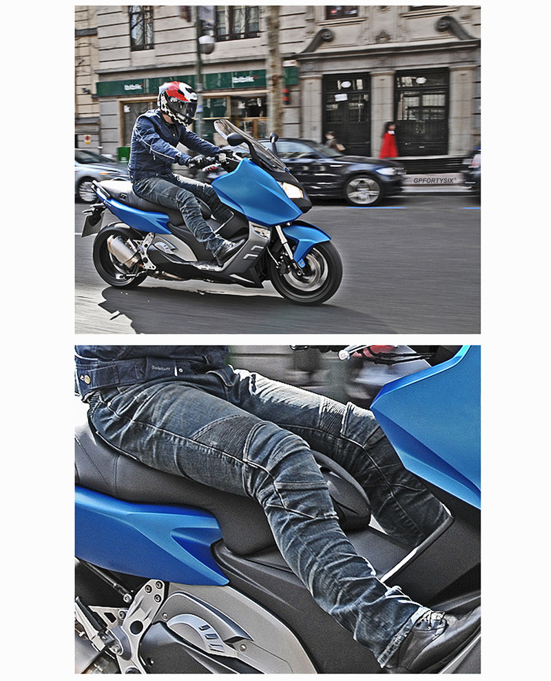 Quần jean đi xe máy Komine PK717 bằng sợi kevlar với đệm bảo vệ co giãn